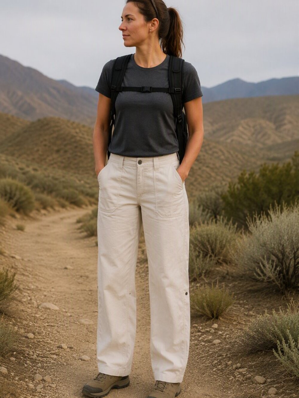 Patagonia Women's Size 14 Hiking Pants Like New Cream / Beige Outdoor Travel